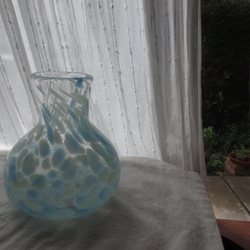 ガラス花器：Flower ブルーパラダイス 4枚目の画像