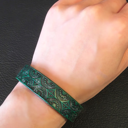 Geometric bracelet【Green×Antique】 4枚目の画像