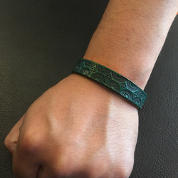 Geometric bracelet【Green×Antique】 5枚目の画像