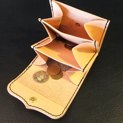Plain coin case【Black×Beige】 4枚目の画像