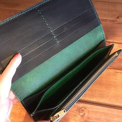 Plain long wallet【Black×Green】 3枚目の画像