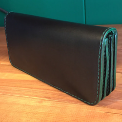 Plain long wallet【Black×Green】 4枚目の画像