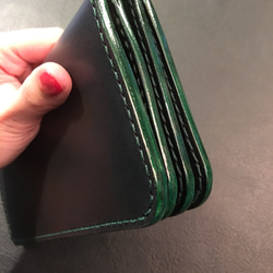 Plain long wallet【Black×Green】 5枚目の画像