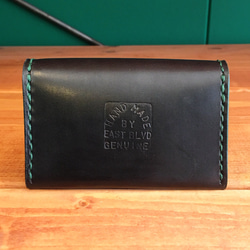 Plain business card case【Black×Green】 3枚目の画像