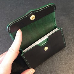 Plain business card case【Black×Green】 4枚目の画像