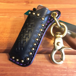 Basket×Studs lighter case【Black×Purple】 1枚目の画像