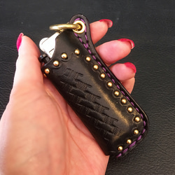 Basket×Studs lighter case【Black×Purple】 4枚目の画像