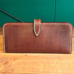 Plain flap long wallet【Brown×Beige】 3枚目の画像