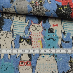 [Kei Fabric]川口宮子/性格開朗的貓/貓/棉亞麻帆布面料/布/日本製造 第6張的照片