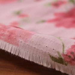 50cm [YUWA / Mufan]抗菌/除臭三層紗布/粉色/玫瑰/花朵圖案/高級柔軟加工/棉 第4張的照片
