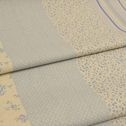 [日本製造]棉麻花朵圖案補丁圖案/棉亞麻/帆布面料/藍色 第4張的照片