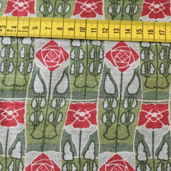 [YUWA] ule子的系列/玫瑰/花朵圖案/棉亞麻織物/帆布/綠色 第7張的照片