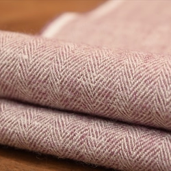 50厘米[設得蘭羊毛]亞麻羊毛面料/人字紋/日本製/秋冬/紫色 第2張的照片