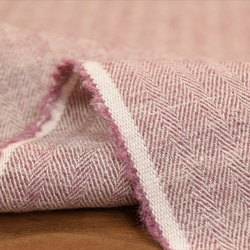 50厘米[設得蘭羊毛]亞麻羊毛面料/人字紋/日本製/秋冬/紫色 第3張的照片