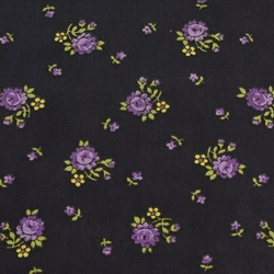 庫存處理！ [日本製造]復古花紋/玫瑰/昭和復古/棉紗面料/紫色 第2張的照片
