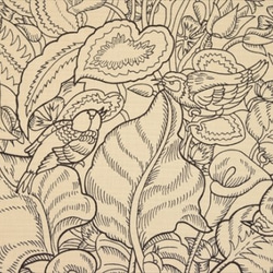【HOKKOH】奇妙森林（奇妙的森林）/鳥·植物圖案/香草編織/棉織物/創作 第2張的照片