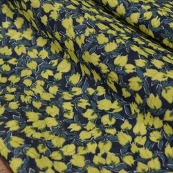 【オーガニックコットン】ダブルガーゼ生地/黄色い花柄/布 4枚目の画像