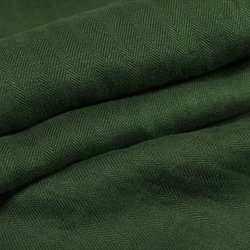 50cm [日本亞麻] 高品質彩色亞麻布/人字紋/素色/天然材質/綠色 第7張的照片