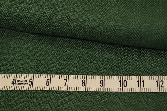 50cm [日本亞麻] 高品質彩色亞麻布/人字紋/素色/天然材質/綠色 第8張的照片