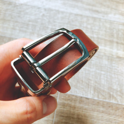 Leather belt 30mm  義大利 Buttero 皮帶-深褐色 第1張的照片