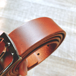 Leather belt 30mm  義大利 Buttero 皮帶-深褐色 第3張的照片