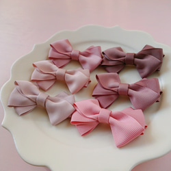 選べる♡コロンとした可愛いリボンくすみピンク 2個セット♪くすみ