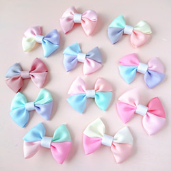 リボン　ヘアゴム♡アシンメトリーリボン♡ブロックチェック♡ブラック♡ハンドメイド フリルが可愛い♡ステッチ&ギンガムチェックリボンのヘアアクセ