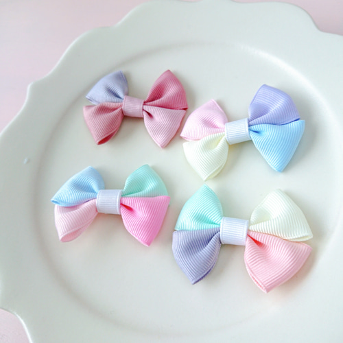 リボン　ヘアゴム♡アシンメトリーリボン♡ブロックチェック♡ブラック♡ハンドメイド リボン ヘアゴム♡アシンメトリーリボン♡ブロックチェック