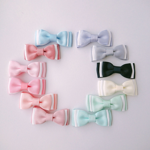 選べる☆2個セット上品な重ねリボン♡上質のグログランリボン