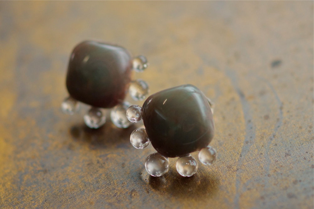 【時シラズ】耐熱ガラスピアス　タイプB-n