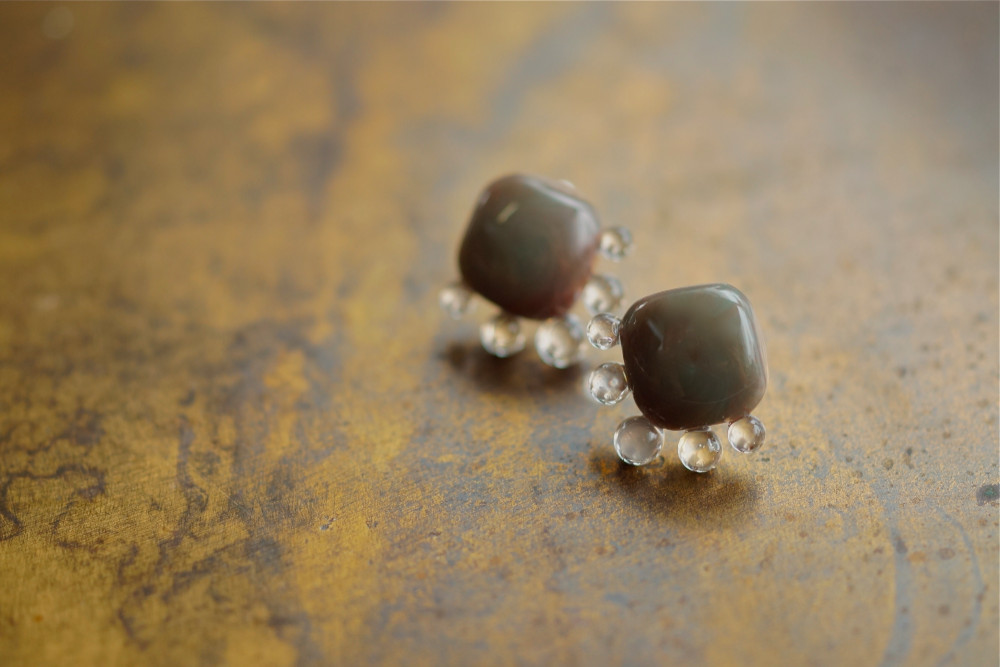 【時シラズ】耐熱ガラスピアス　タイプB-n