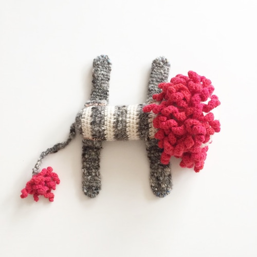 手紡ぎあみぐるみライオン amigurumi lion - pink あみぐるみ soramame