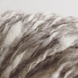 ⑦ 手紡ぎ糸　メリノ・コリデール　ベージュホワイト（80ｇ）5 wpi 超極太 2枚目の画像