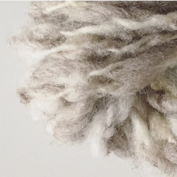 ⑧ 手紡ぎ糸　メリノ・コリデール　ベージュホワイト（35ｇ）5 wpi 超極太 2枚目の画像