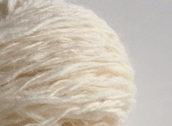 ⑥ 手紡ぎ糸　シュロプシャー　生成りホワイト（74ｇ）10-11wpi  並太 3枚目の画像