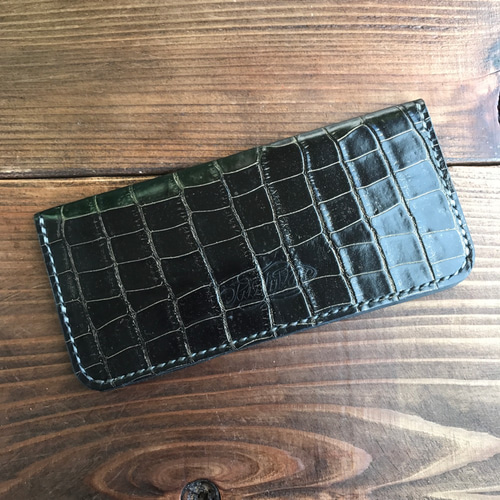 クロコダイル長財布 クロコ ワニ革 一枚皮 シャイニー加工 長 クロコダイル長財布 クロコ ワニ革 一枚皮 シャイニー加工 長
