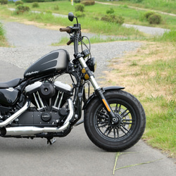 サングラスホルダー：スタンダードカラー（真鍮）／ SPORTSTER 48 XL1200X 49mmフォーク用 1枚目の画像