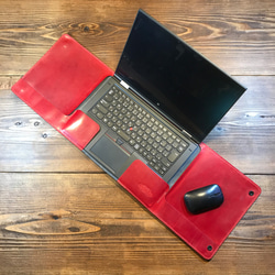 一枚革で作ったラップタイプのノートPCカバー ：スタンダードカラー／Lenovo Thinkpad X1 Yoga 専用 1枚目の画像