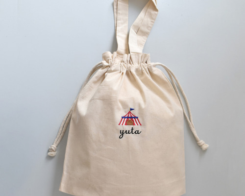 ショルダーバッグ バッグ 「別注」beej×DOORS 刺繍巾着バッグ