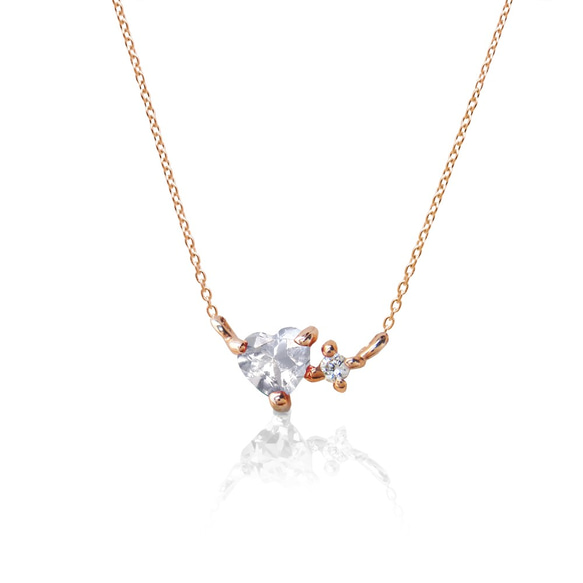 ハート型ピンクストーンゴールドネックレス 最終値下げ TSUTSUMI