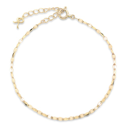 K18イエローゴールド 平アズキチェーンブレスレット16cm 本物 18金