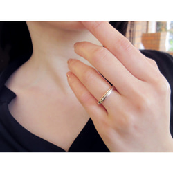 シンプル プラチナ900 & K18ピンクゴールド コンビカラー マリッジリング 結婚指輪 2本ペアでこの価格！ 4枚目の画像