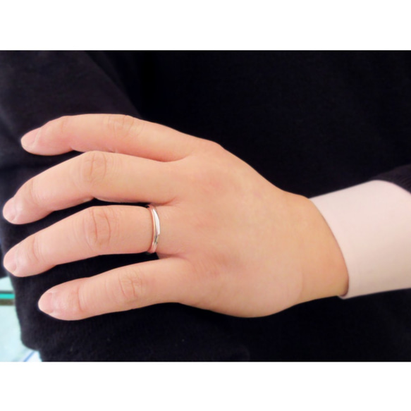 シンプル プラチナ900 & K18ピンクゴールド コンビカラー マリッジリング 結婚指輪 2本ペアでこの価格！ 6枚目の画像