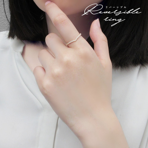 上品な細さが美しい K18 ピンクゴールド ダイヤモンド