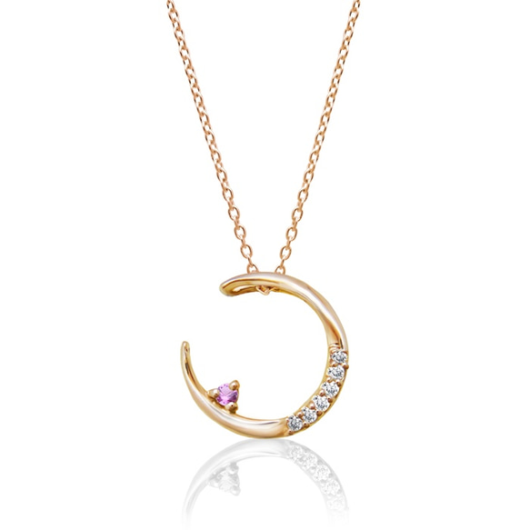 アメジスト 三日月型 ネックレス