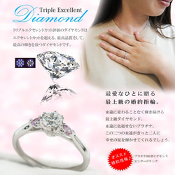 プロポーズ 婚約指輪 最高の輝き トリプルエクセレントカット 0.2カラット ダイヤモンド 鑑定書付 [ミワホウセキ] 4枚目の画像