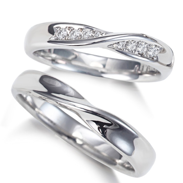 高品質 プラチナ ダイヤモンド 結婚指輪 2本ペアでこの価格！サイズ直し 1回 無料 対応付き [ミワホウセキ] 1枚目の画像