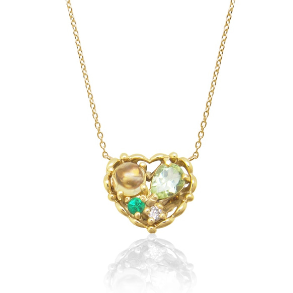 Desert Jewelry Tart K18 黃金天然寶石和鑽石項鍊 [Miwa Hoseki] 第1張的照片