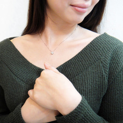 18k 白金單顆鑽石 0.2 克拉設計吊墜項鍊 [Miwa Hoseki] 第6張的照片