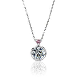 天然 ピンク ダイヤ & ダイヤモンド 0.1ct ホワイト ゴールド
